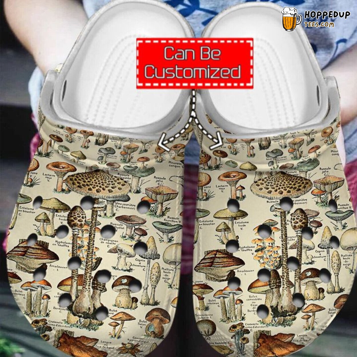 Gardener Champignons Collection Pattern Comfortable Unique Clog Shoes