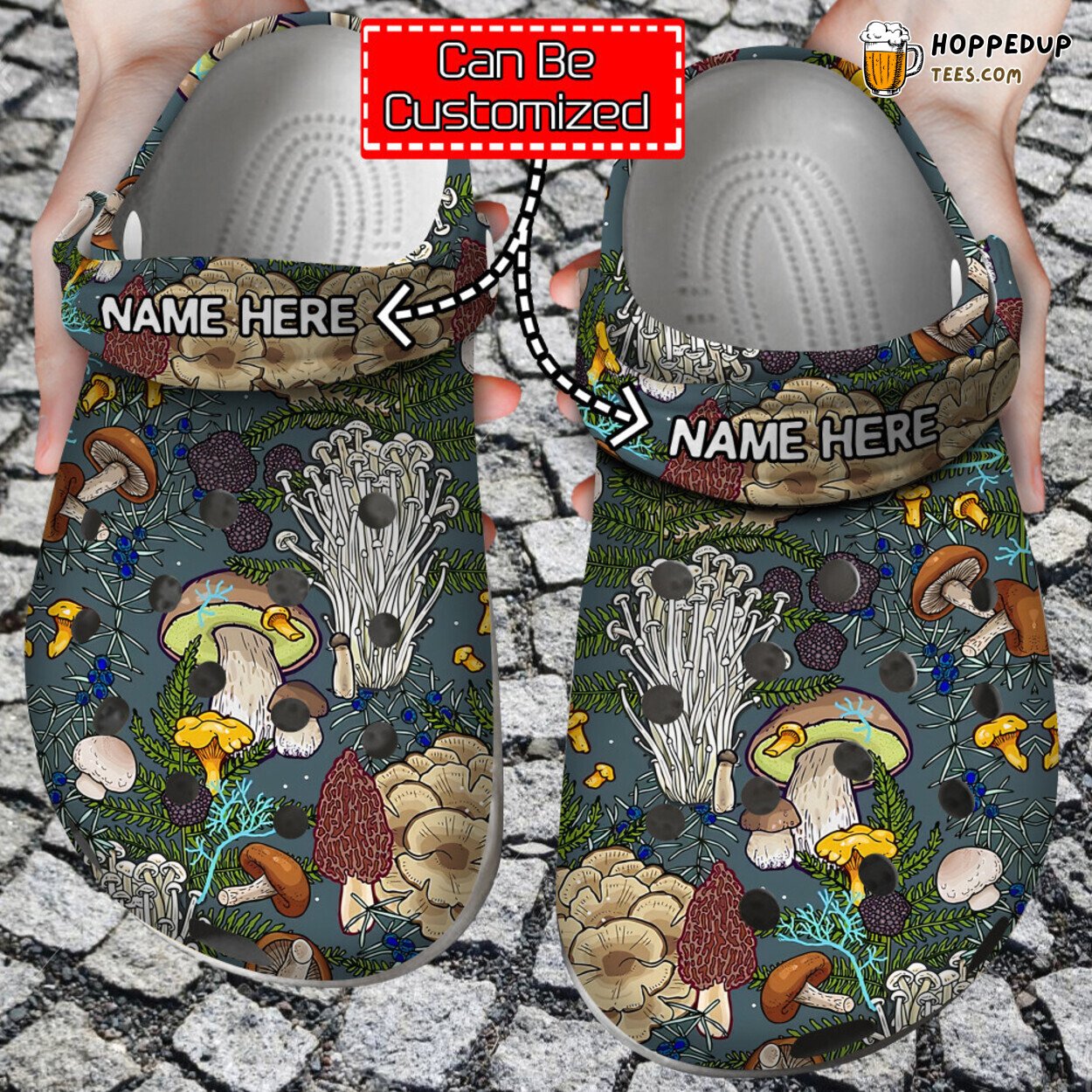 Gardener Mushroom Collection Pattern Theme Comfortable Clogs Nature Shoes