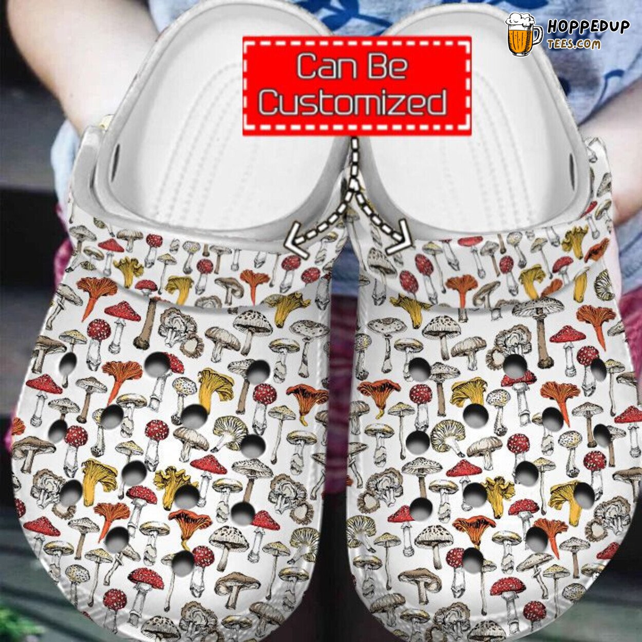 Gardener Mushroom Pattern Comfortable Clogs Botanical Inspired Footwear