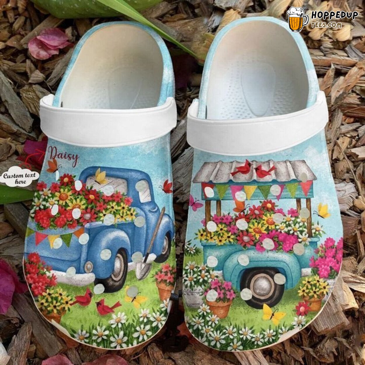 Gardening Personalized Flower Truck Themed Comfortable Clogs Shoes