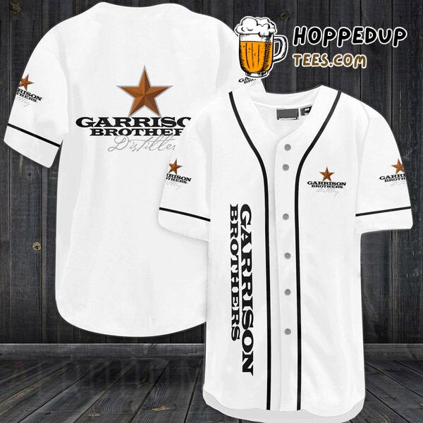 Garrison Brothers Whiskey Vintage Themed Baseball Jersey Distinctive Look