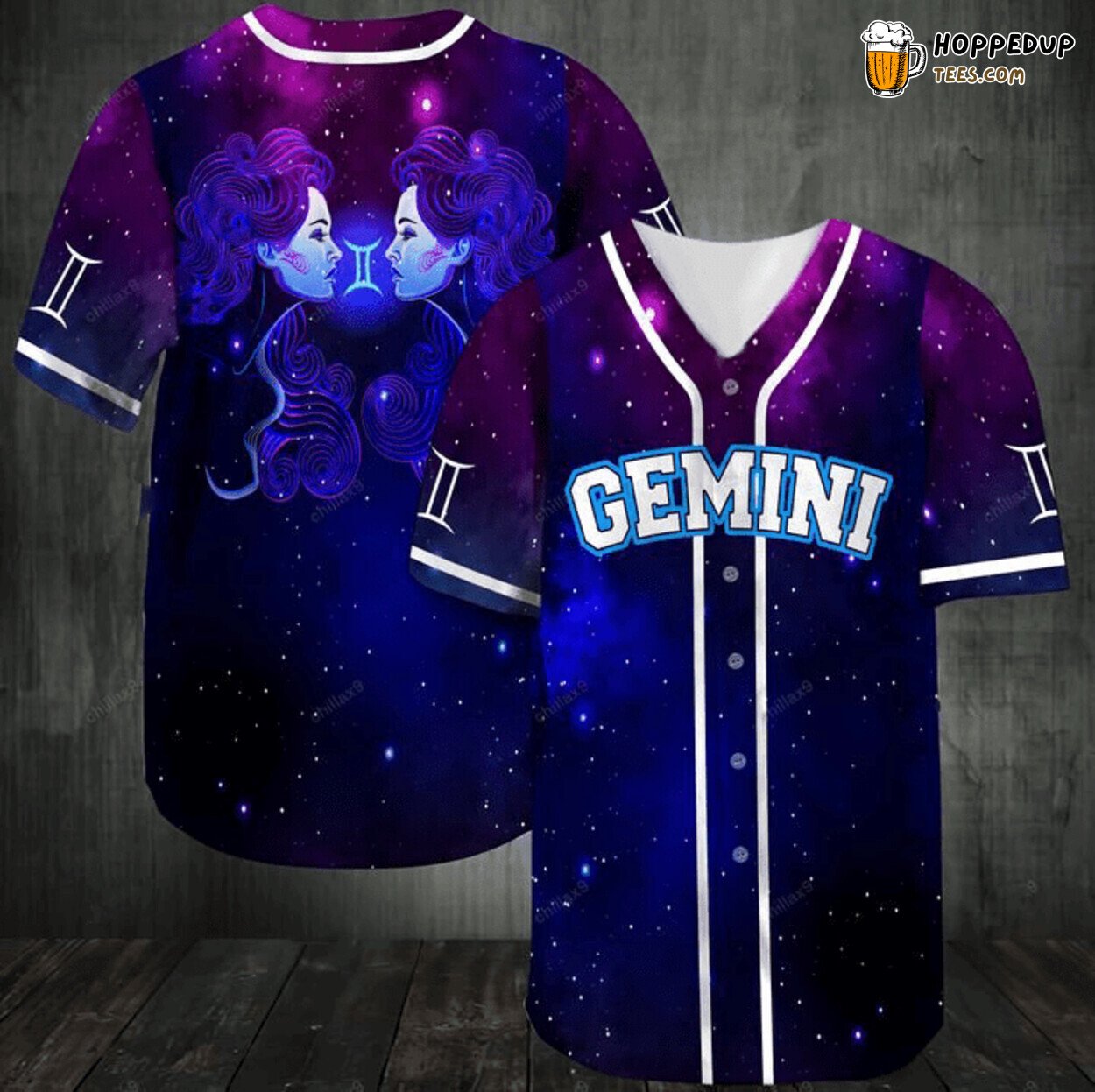 Gemini Zodiac Baseball Tee Jersey Shirts 3D Printed