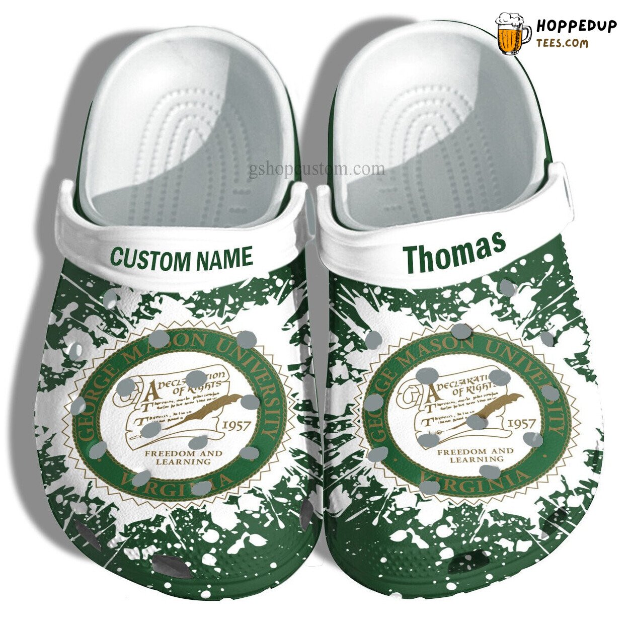 George Mason Univ Grad Gift Custom Comfortable Unique Croc Shoes