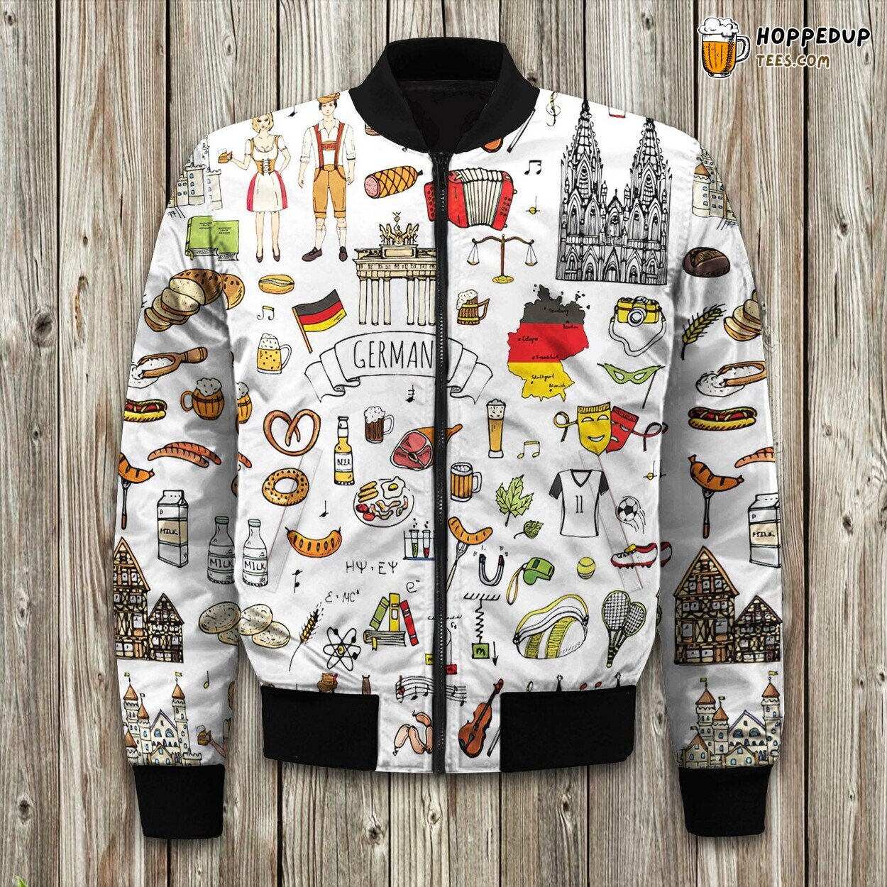 German Food And Cities Bomber Jacket