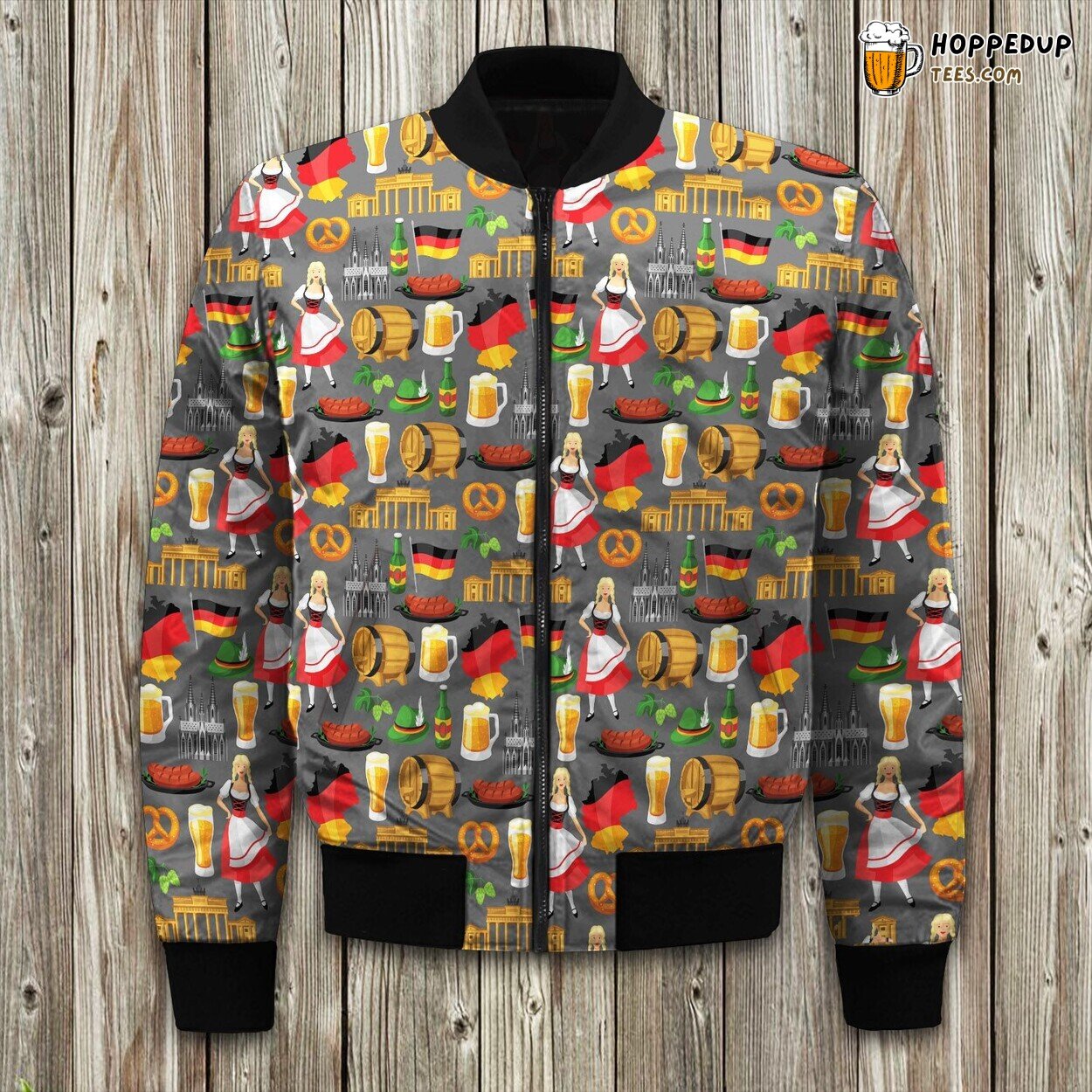 German Lady And Beer Bomber Jacket