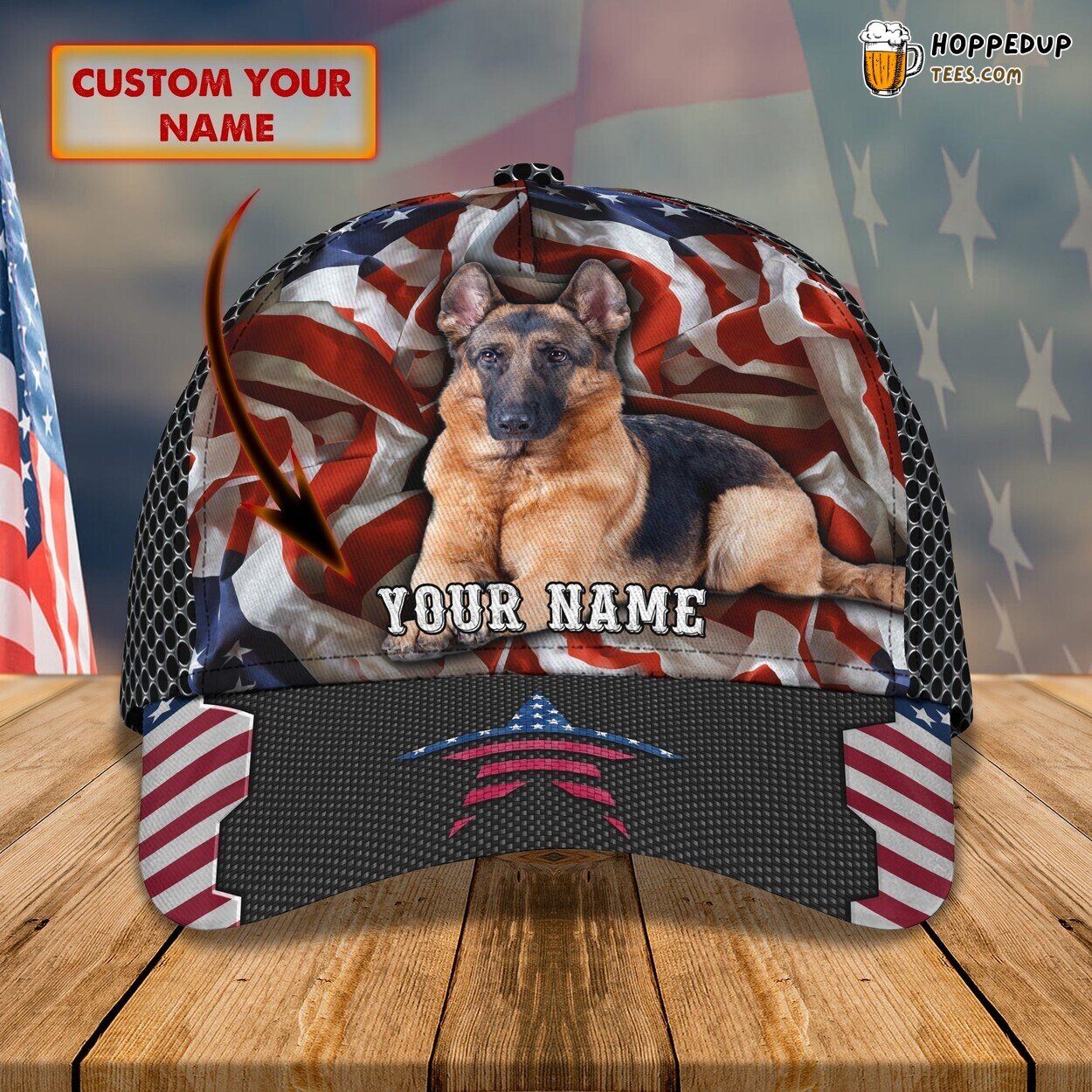 German Shepherd 3D Classic Cap Unique Personalized Name Premium Design