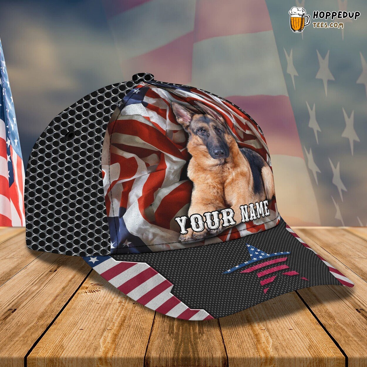 German Shepherd 3D Classic Cap Unique Personalized Name Premium Design