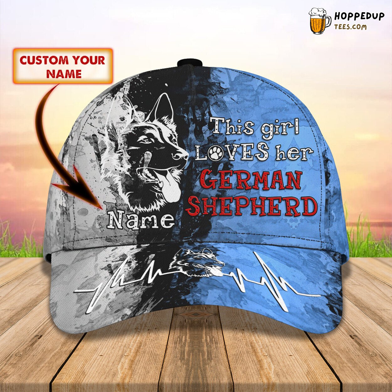 German Shepherd Affection Girl’s Choice 3D Classic Cap Personalized