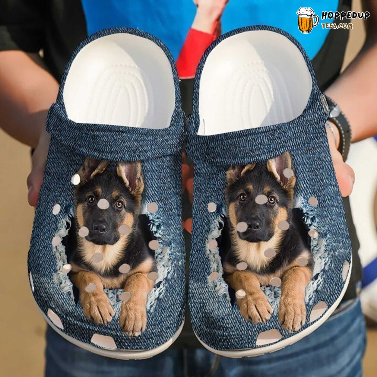 German Shepherd Baby Themed Comfortable Unique Design Clog Shoes