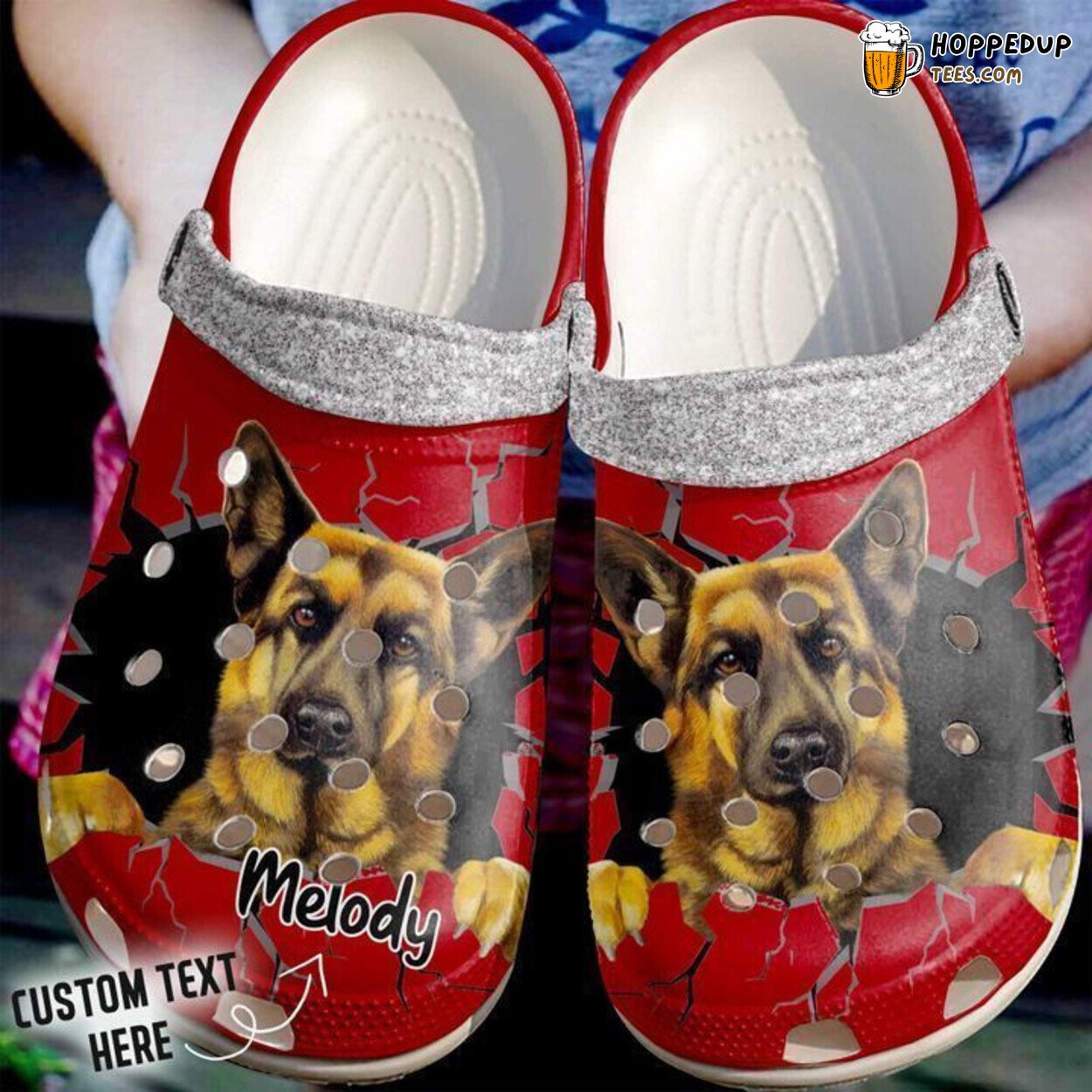 German Shepherd Crack Wall Personalized Comfortable Unique Clogs