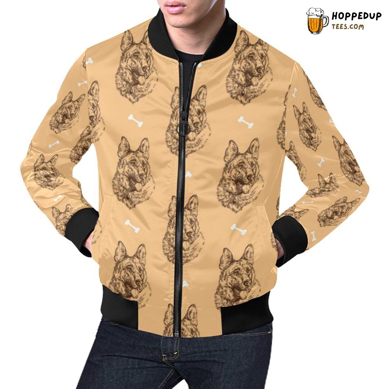 German Shepherd Loyalty Men’s Bomber Jacket Dog Lover Fashion Design Statement