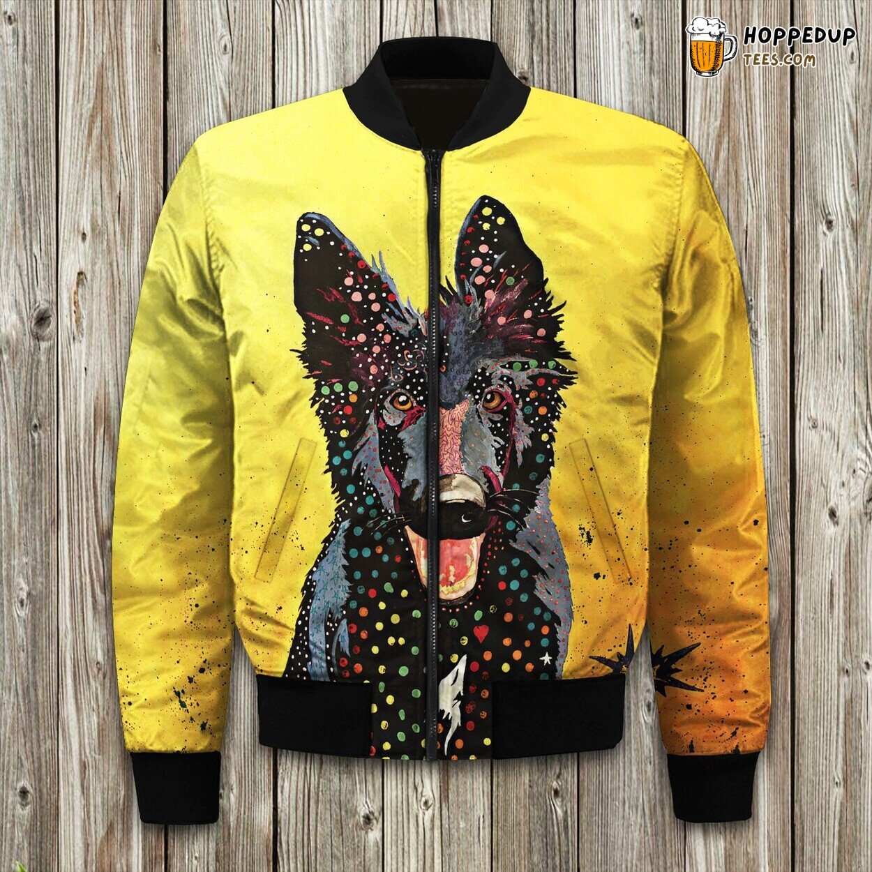 German Shepherd Orange Bomber Jacket