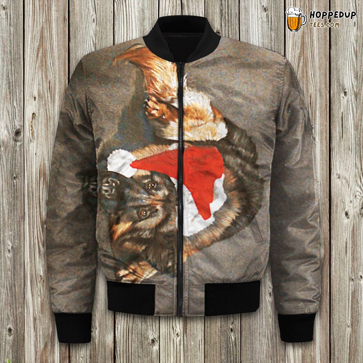 German Shepherd Print Winter Bomber Jacket Canine Lover’s Design Touch