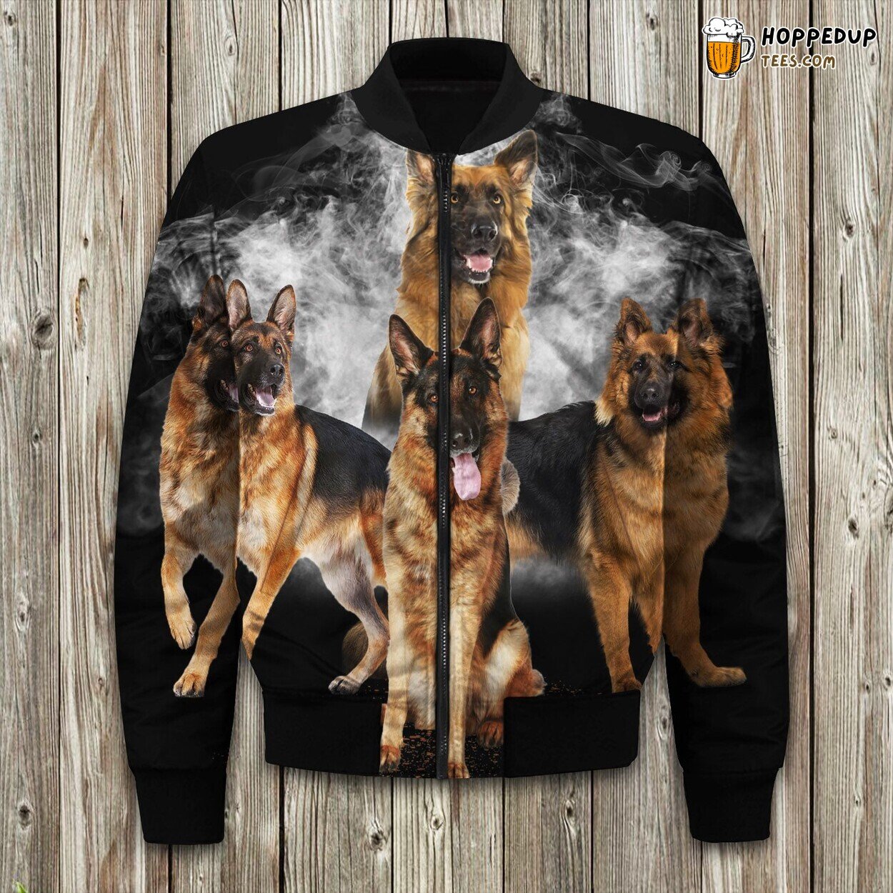 German Shepherd Smoke Bomber Jacket