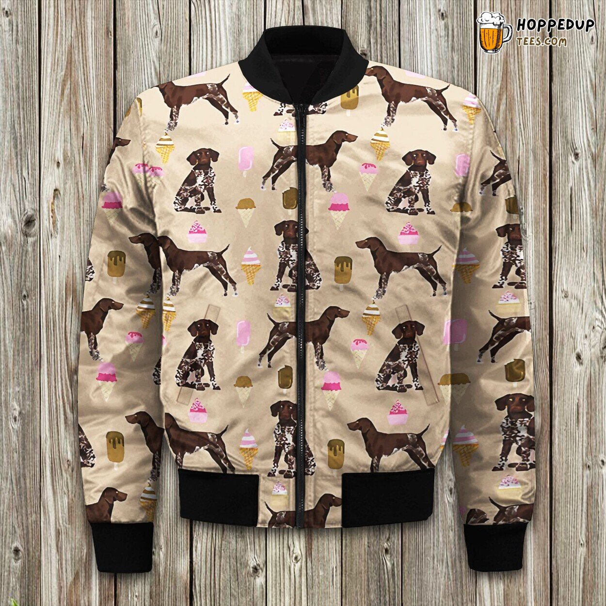German Shorthair Pointer Brown Awesome Bomber Jacket