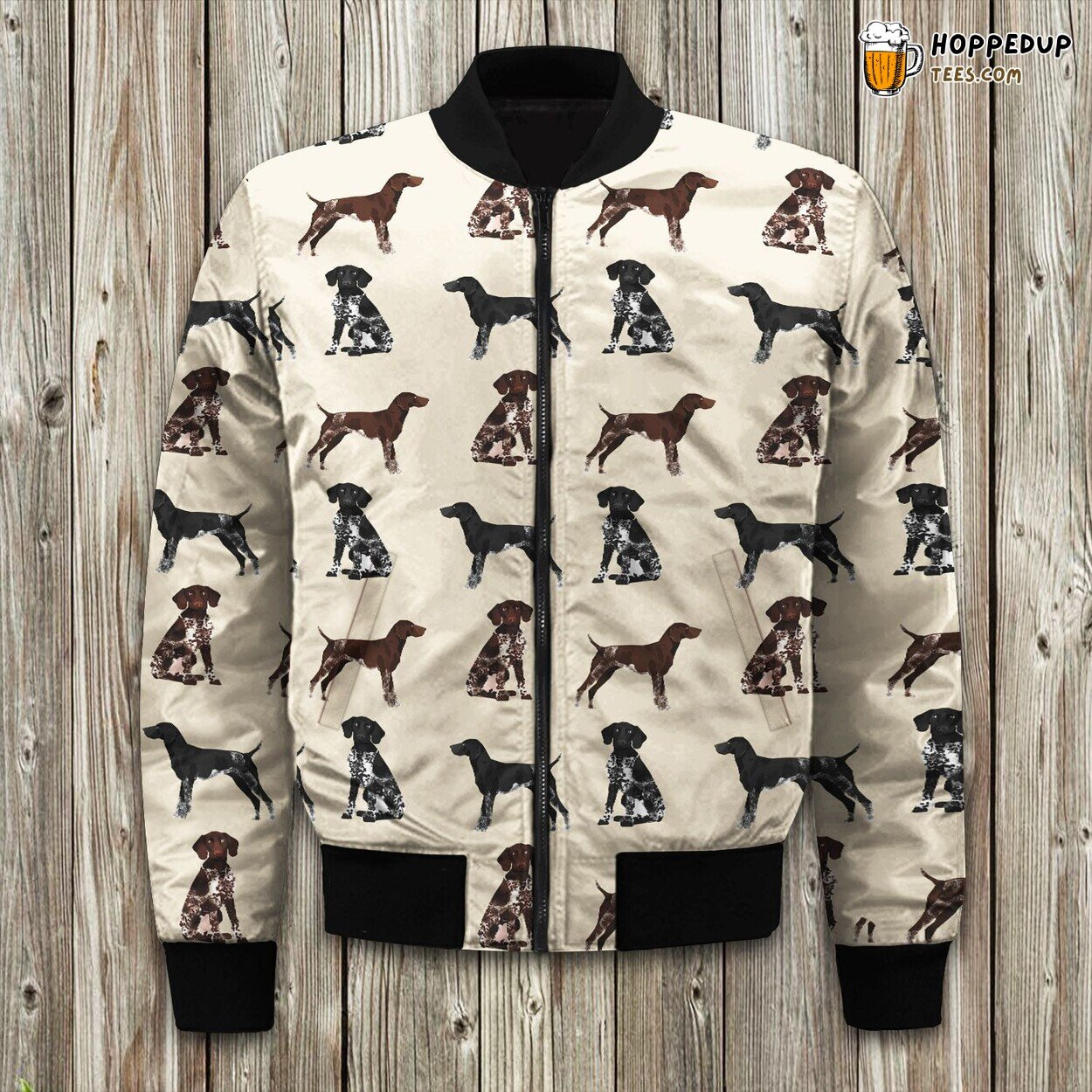 German Shorthair Pointer Brown Bomber Jacket