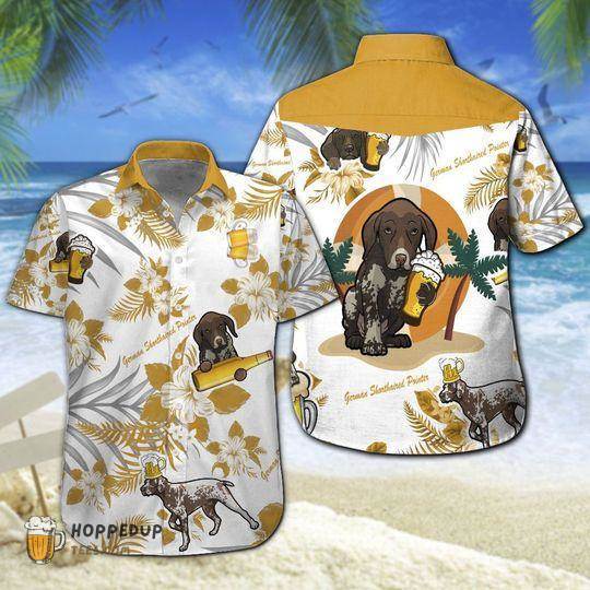 German Shorthaired Pointer Beer Cool Hawaiian Shirts