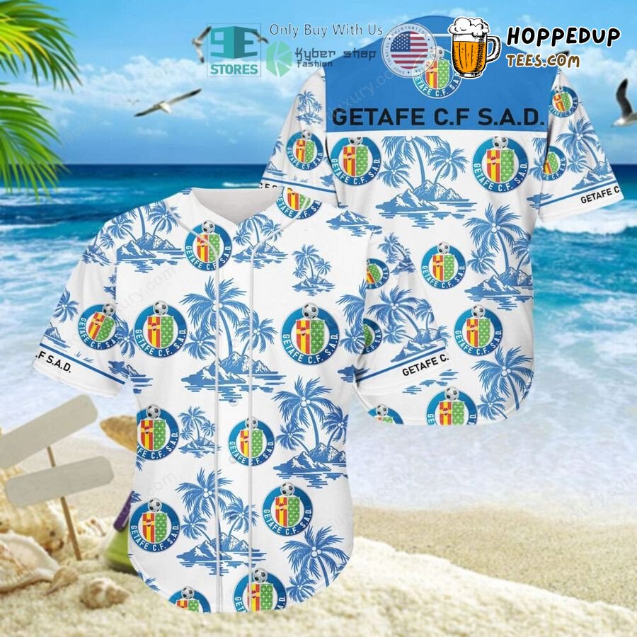Getafe CF Coconut Tree White Blue Baseball Jersey Unisex Shirt
