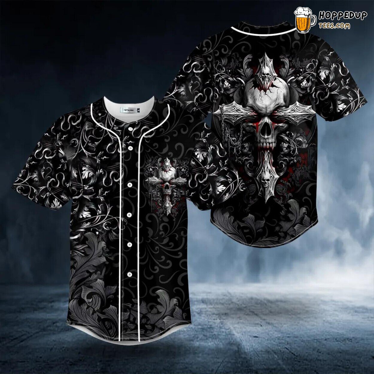 Ghost Cross Authentic Skull Design Baseball Jersey Unique Edition