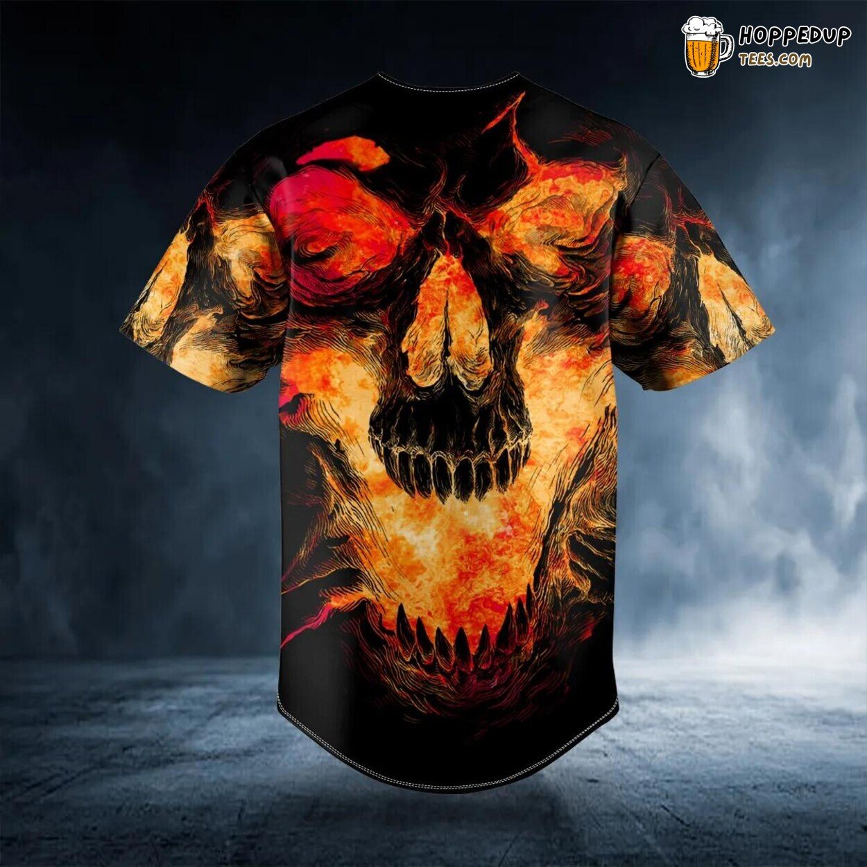 Ghost Fire Lava Skull Baseball Jersey Viking Graphic Tees 3D Print Unique Edition
