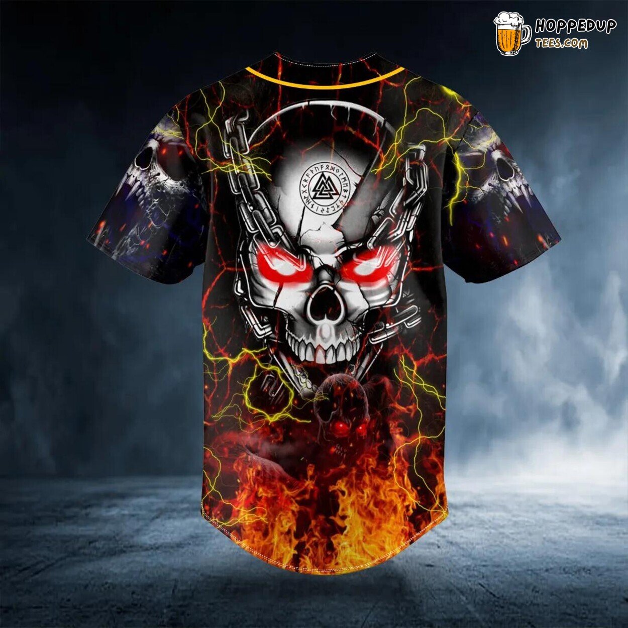 Ghost Fire Super Head Skull Baseball Jersey Viking 3D Unique Tees Graphic Wear