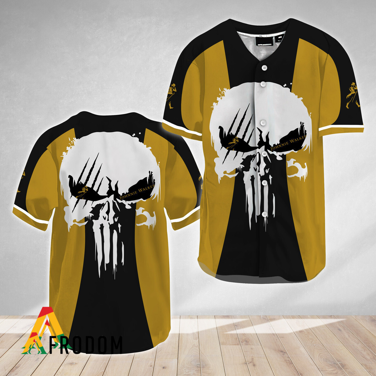 Ghost Head White Skull Johnnie Walker Baseball Jersey HU
