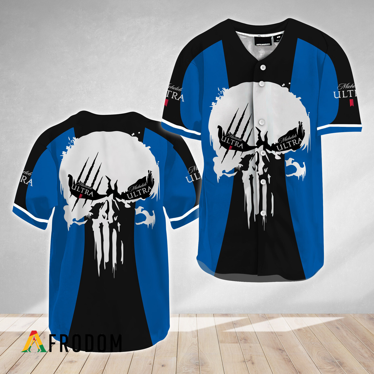Ghost Head White Skull Michelob Ultra Baseball Jersey HU