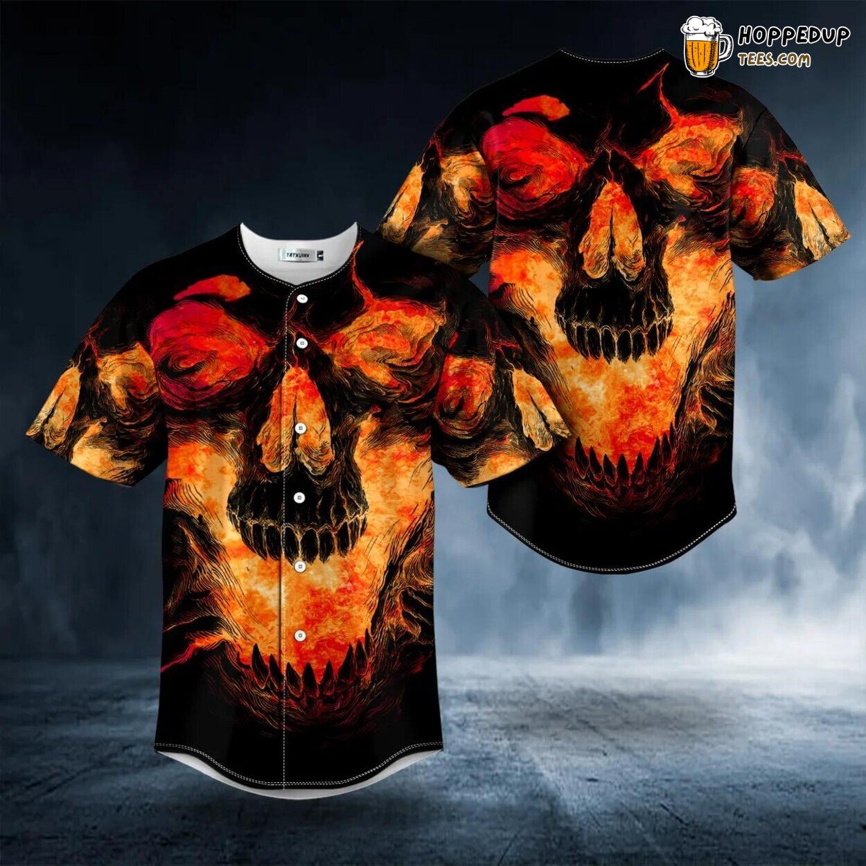 Ghost Lava Fire Skull Tailored Unique Baseball Jersey Design Custom