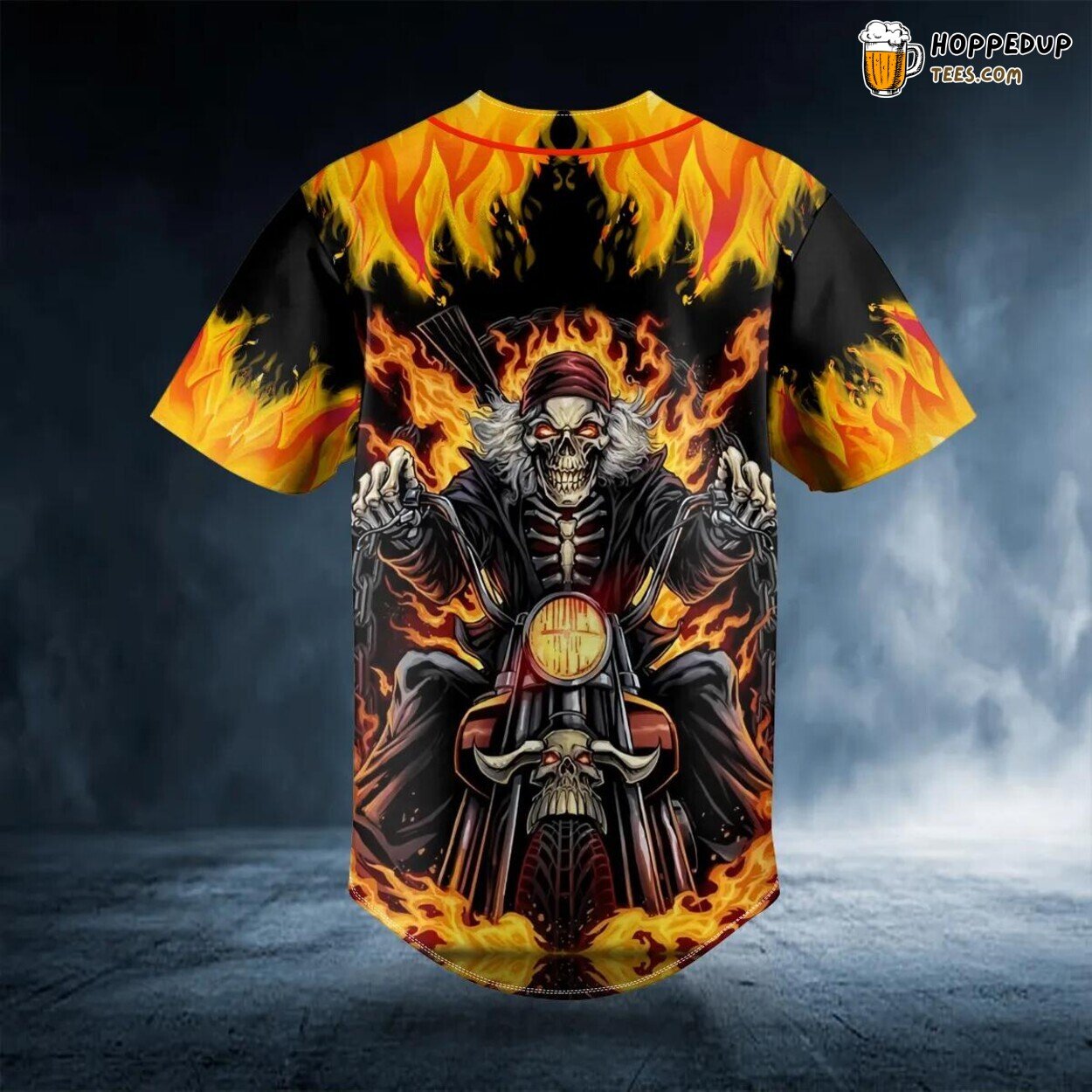 Ghost Racer Fire Skull Baseball Jersey Viking Graphic Tees 3D Print Edition
