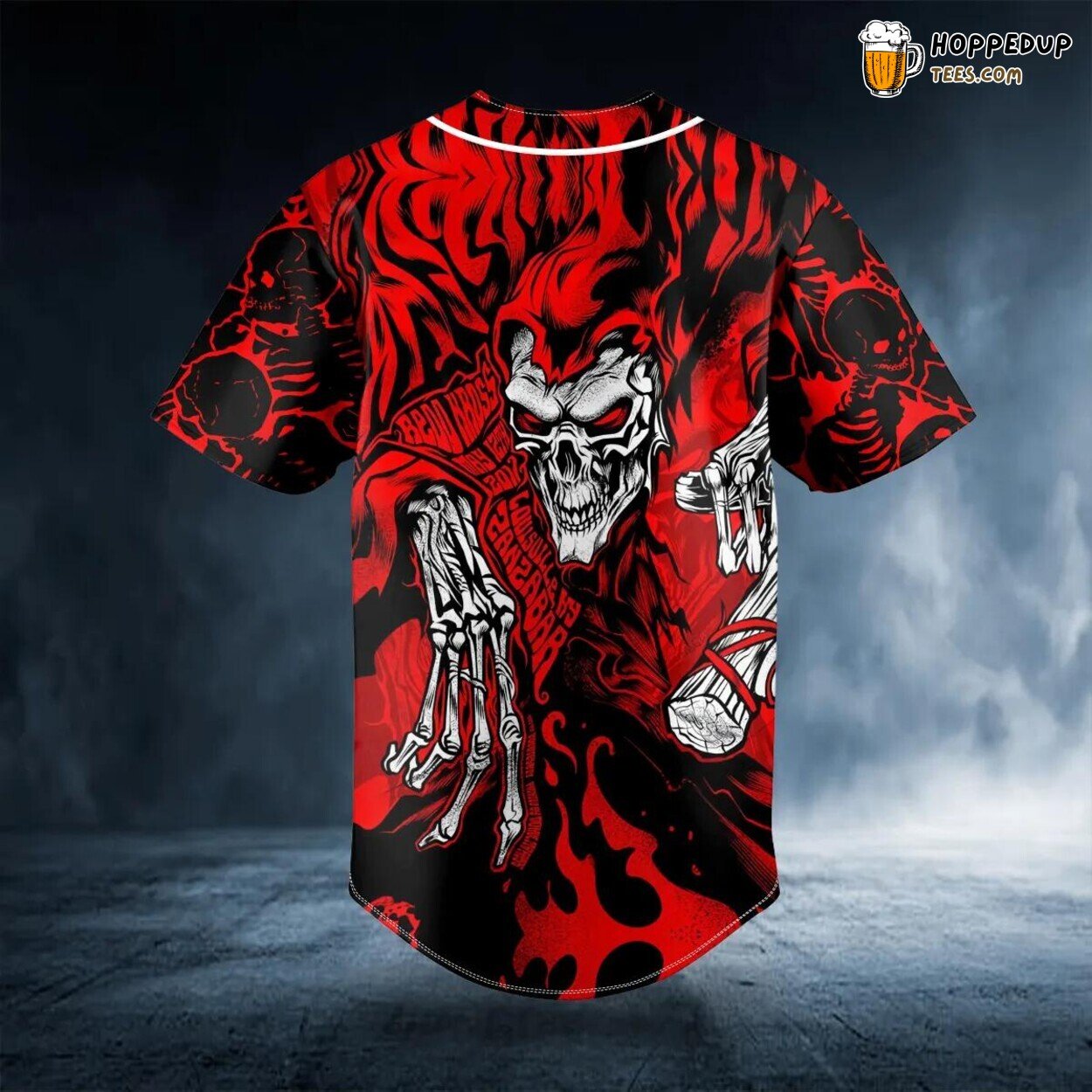 Ghost Red Kross Reaper Skull Baseball Jersey Graphic Tees 3D Print Special Look
