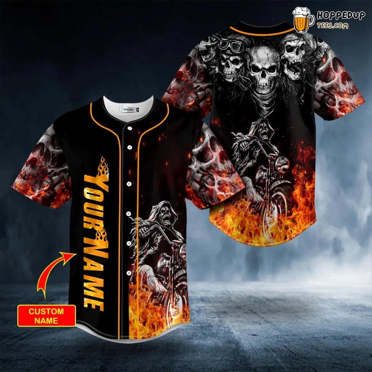 Ghost Rider Biker Ablaze Skull Baseball Jersey Viking 3D Print Unique Tee Ghost Rider Biker Ablaze Skull Baseball Jersey Viking 3D Print Unique Tee
