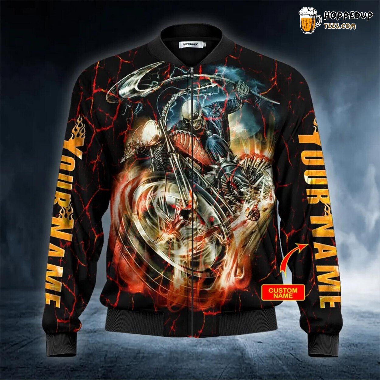 Ghost Rider Motorcycle Unique Bomber Jacket 3D Viking Skull Print Clothing