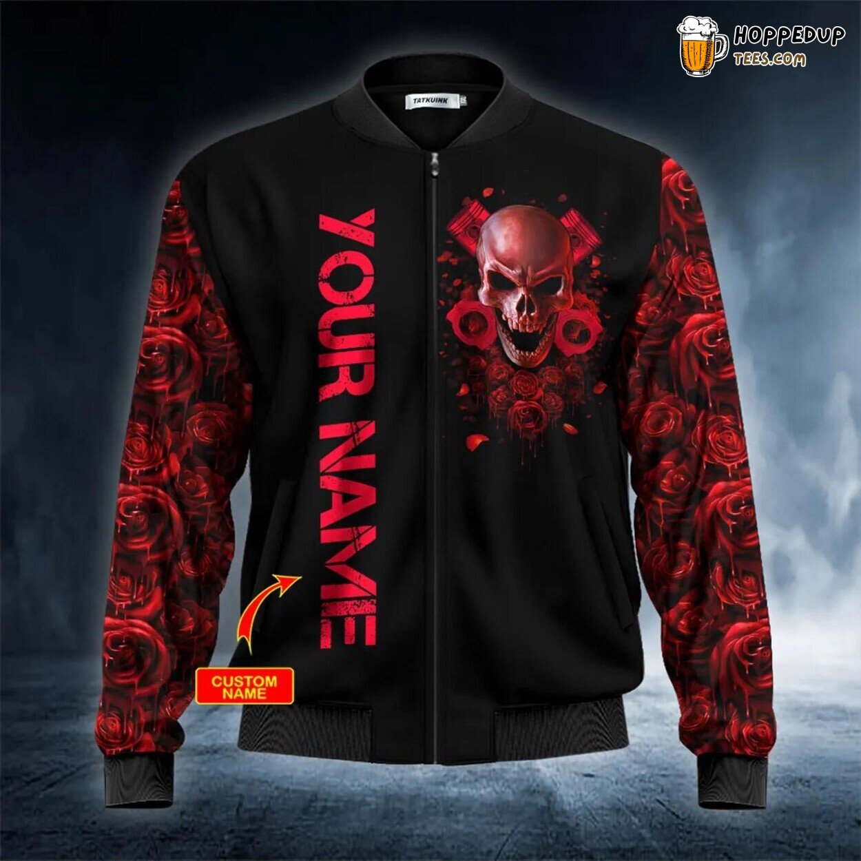 Ghost Rose Blood Skull Custom Bomber Jacket 3D Viking Graphic Print Tees