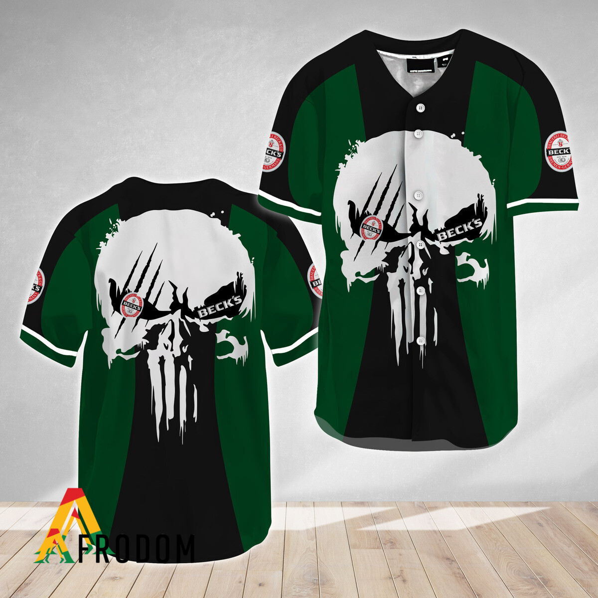 Ghost Skull Beck’S Beer Signature Baseball Jersey HU