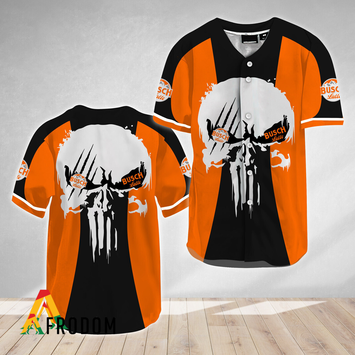 Ghost Skull Busch Latte Style Baseball Jersey HU