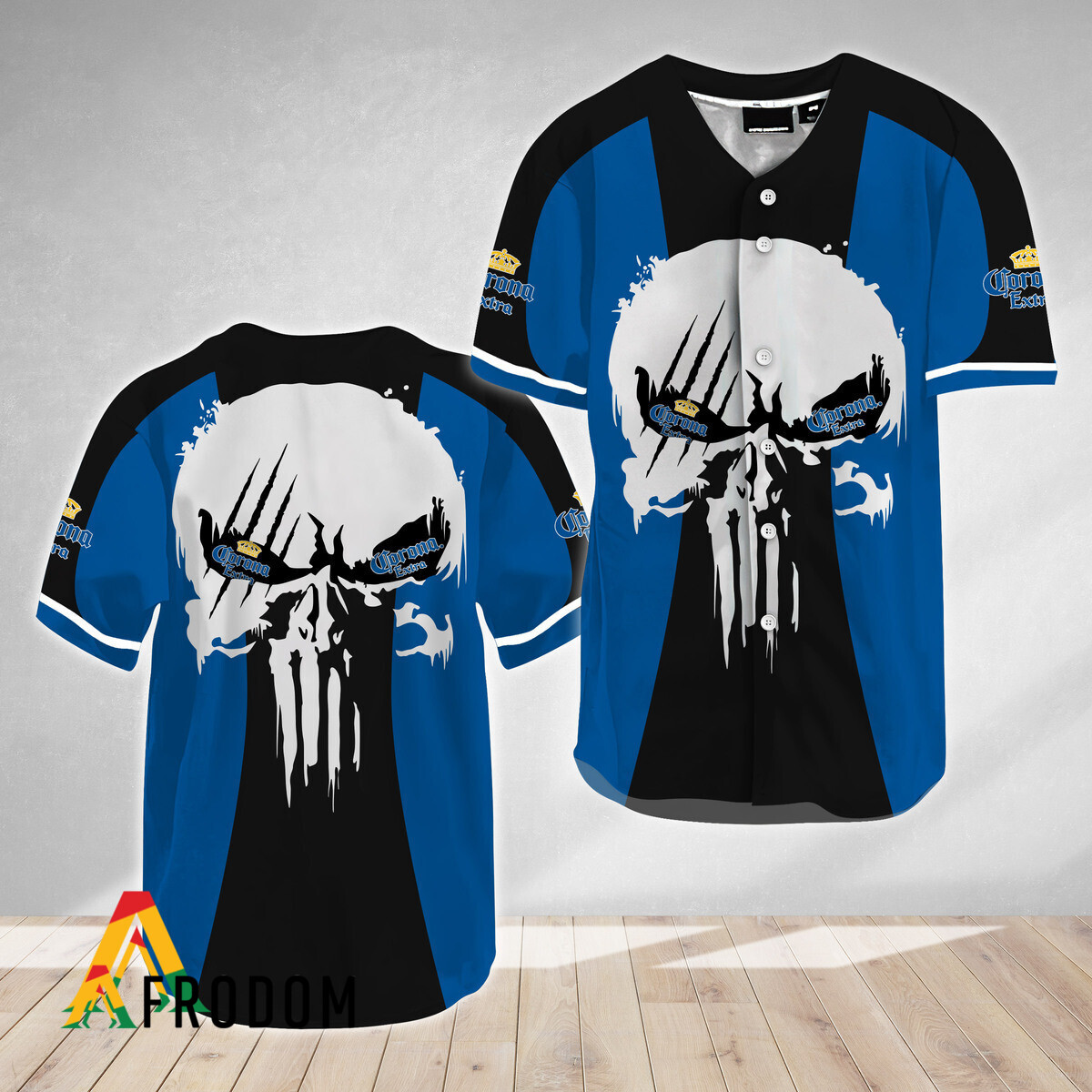 Ghost Skull Corona Extra Themed Baseball Jersey HU
