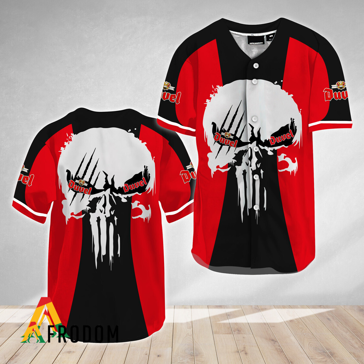 Ghost Skull Duvel Beer Sports Style Baseball Jersey HU