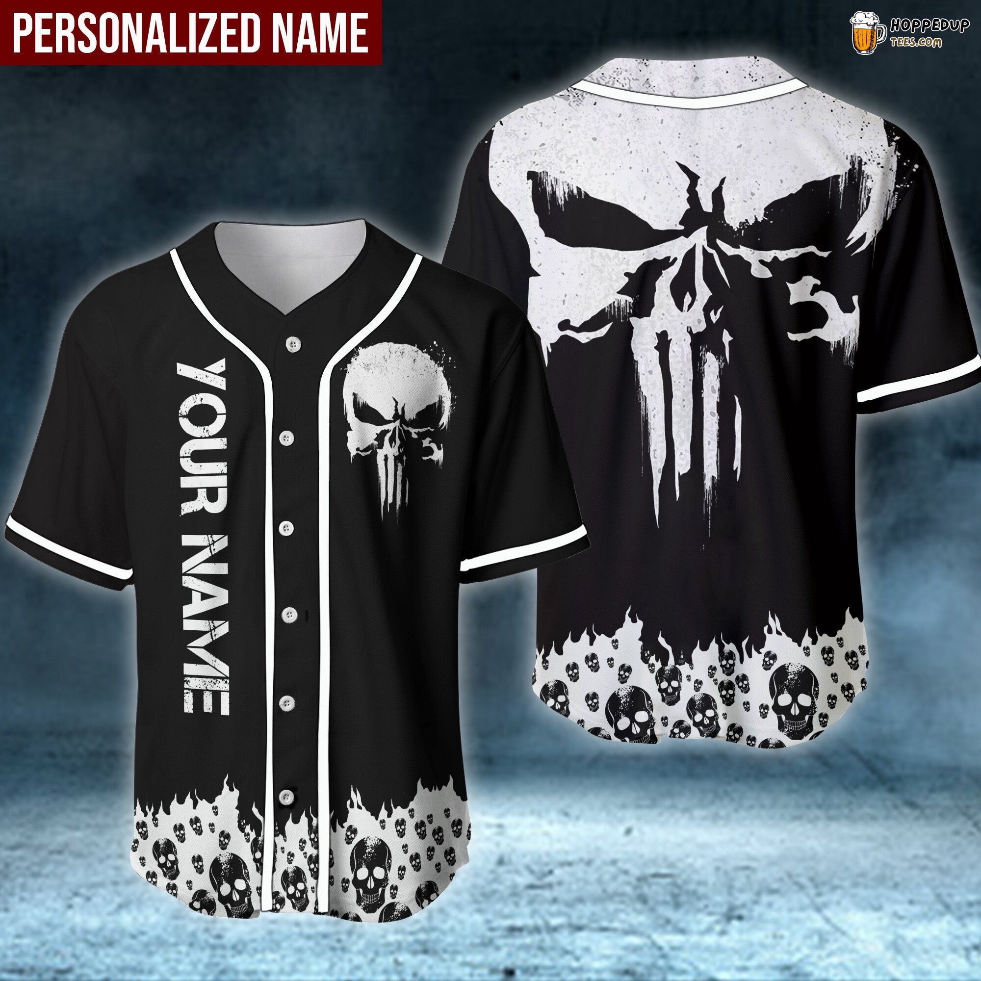 Ghost Skull Head Design Baseball Jersey Personalized Unique Edition Style