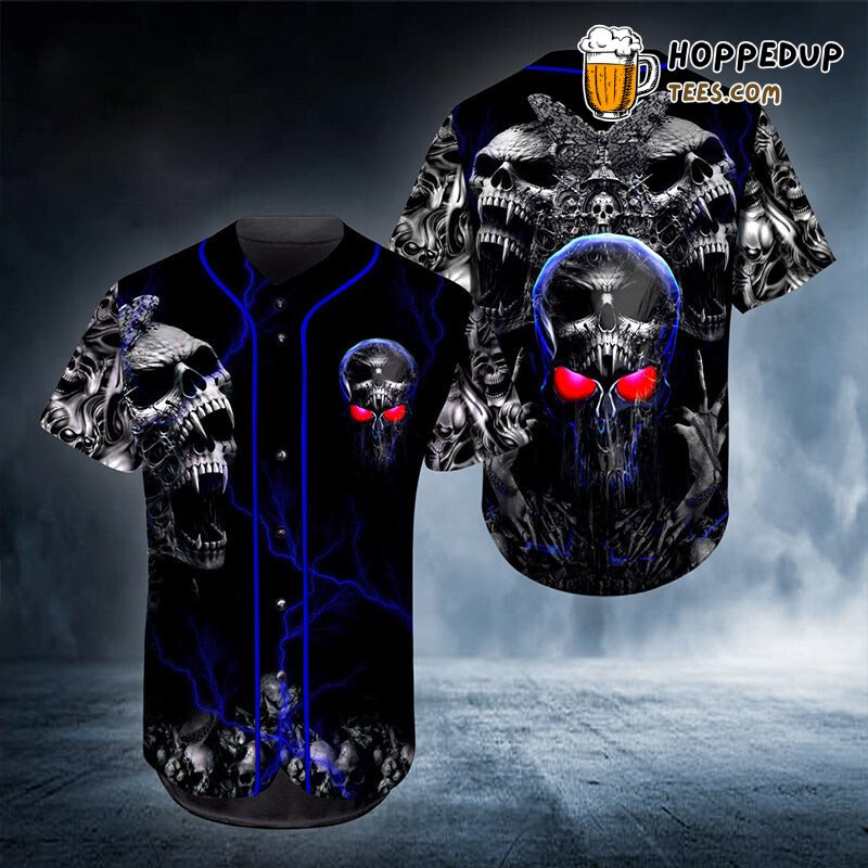 Ghost Skull King Themed Baseball Jersey Unique 3D Print Design Edition Tee