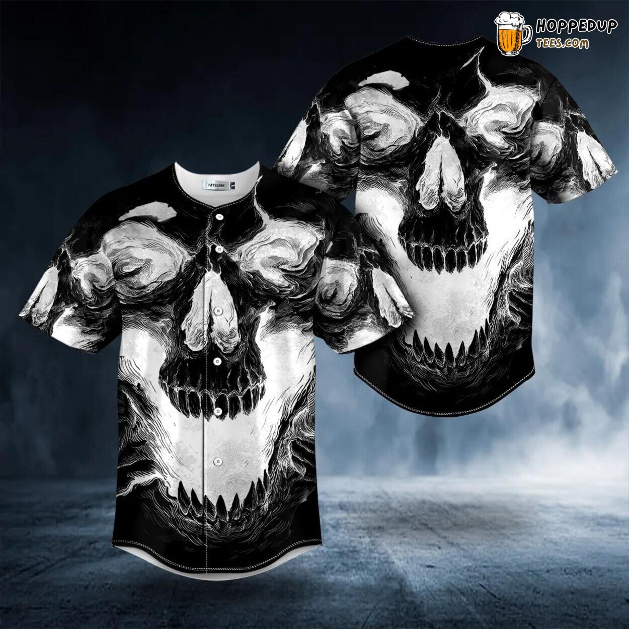 Ghostly Appearance White Design Skull Tailored Baseball Jersey Custom