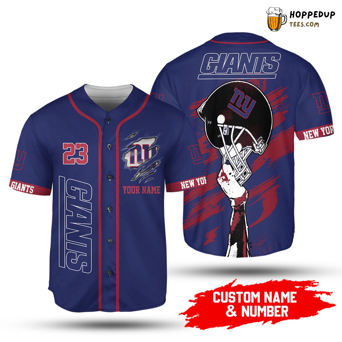 Giants Blue Custom Name Number Unisex Baseball Jersey NY Pride