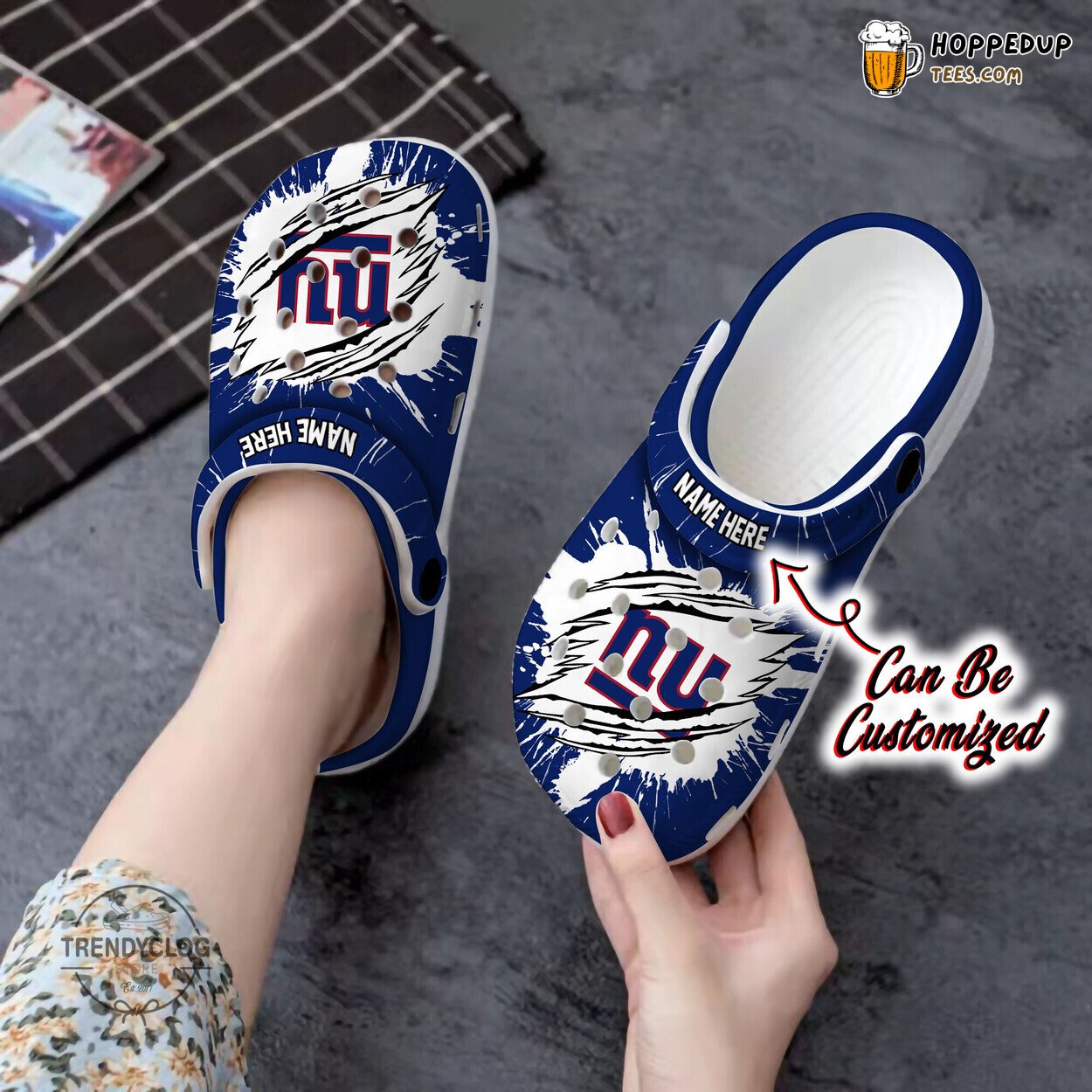Giants NY Football Ripped Claw Personalized Comfortable Clog Shoes