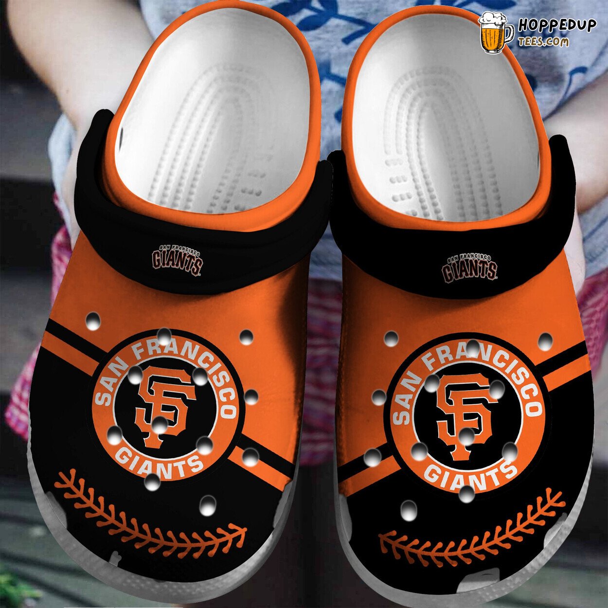 Giants OrangeBlack Fashionable Comfortable Clog Shoesshoes Design