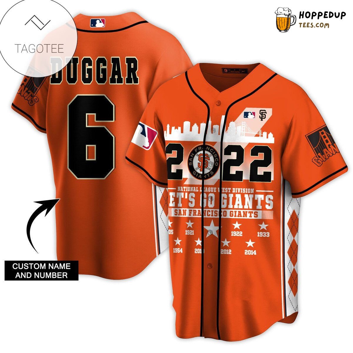 Giants San Francisco MLB Baseball Jersey Unisex Name Number Edit