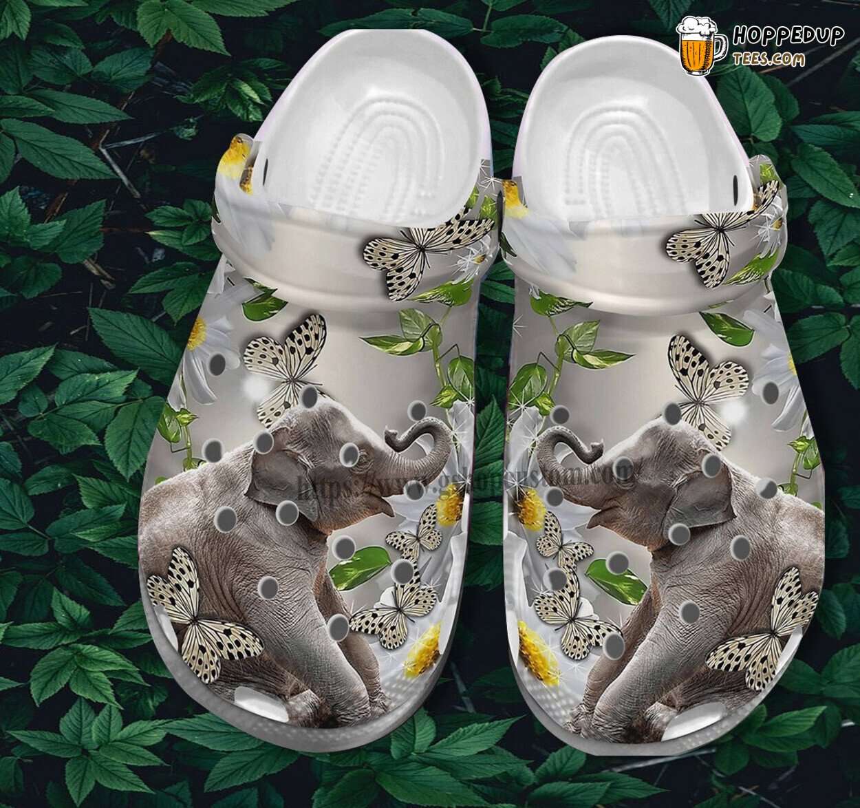 Gift Grandma Elephant Daisy Butterfly Lover Croc Clogs Mother Day 2022
