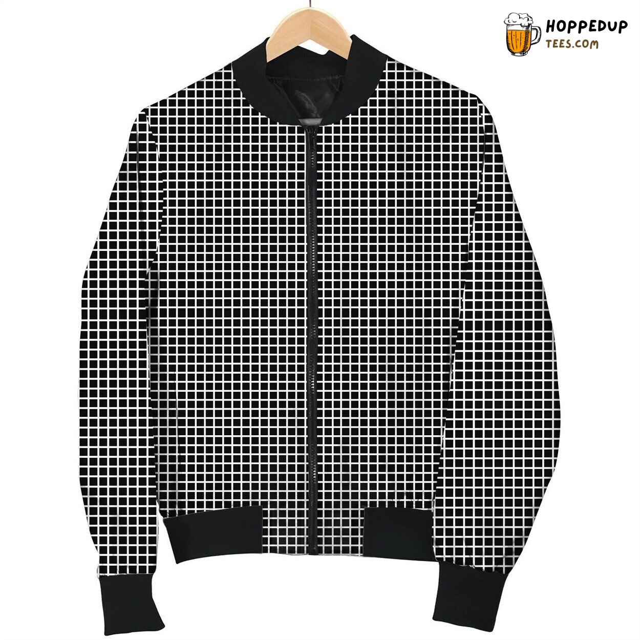 Gingham Black Design Edition Two Winter Bomber Jacket Classic Look