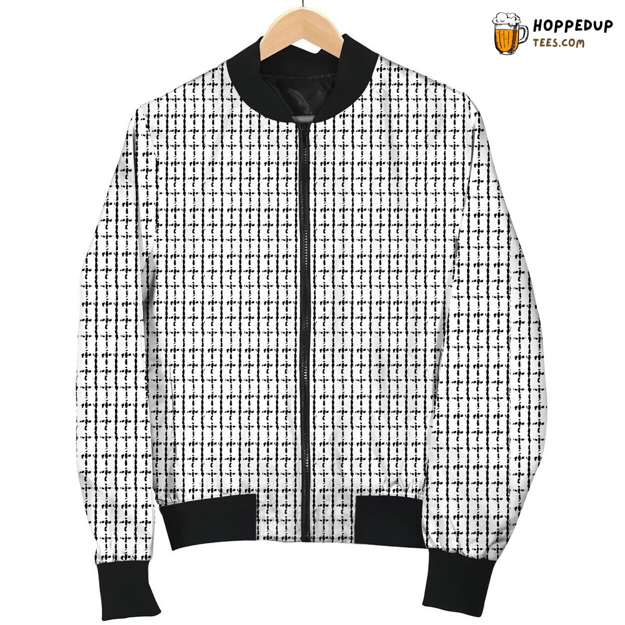 Gingham Black White Bomber Jacket