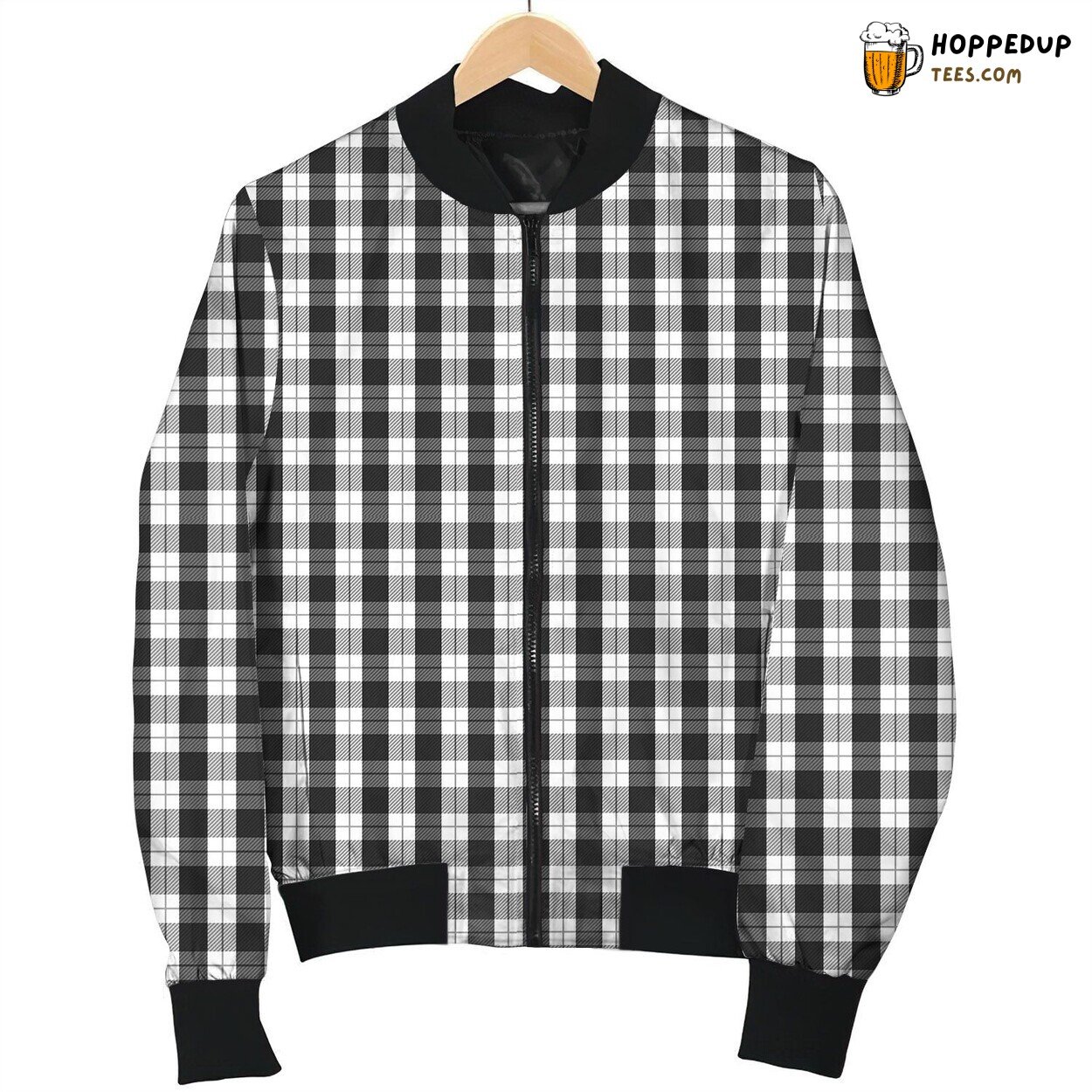 Gingham Black White Great Bomber Jacket
