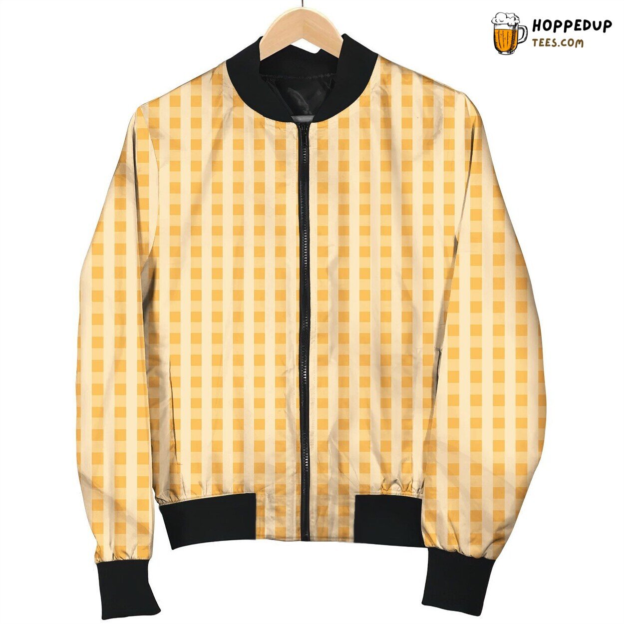 Gingham Cool Design Winter Bomber Jacket Trendy Comfortable Look