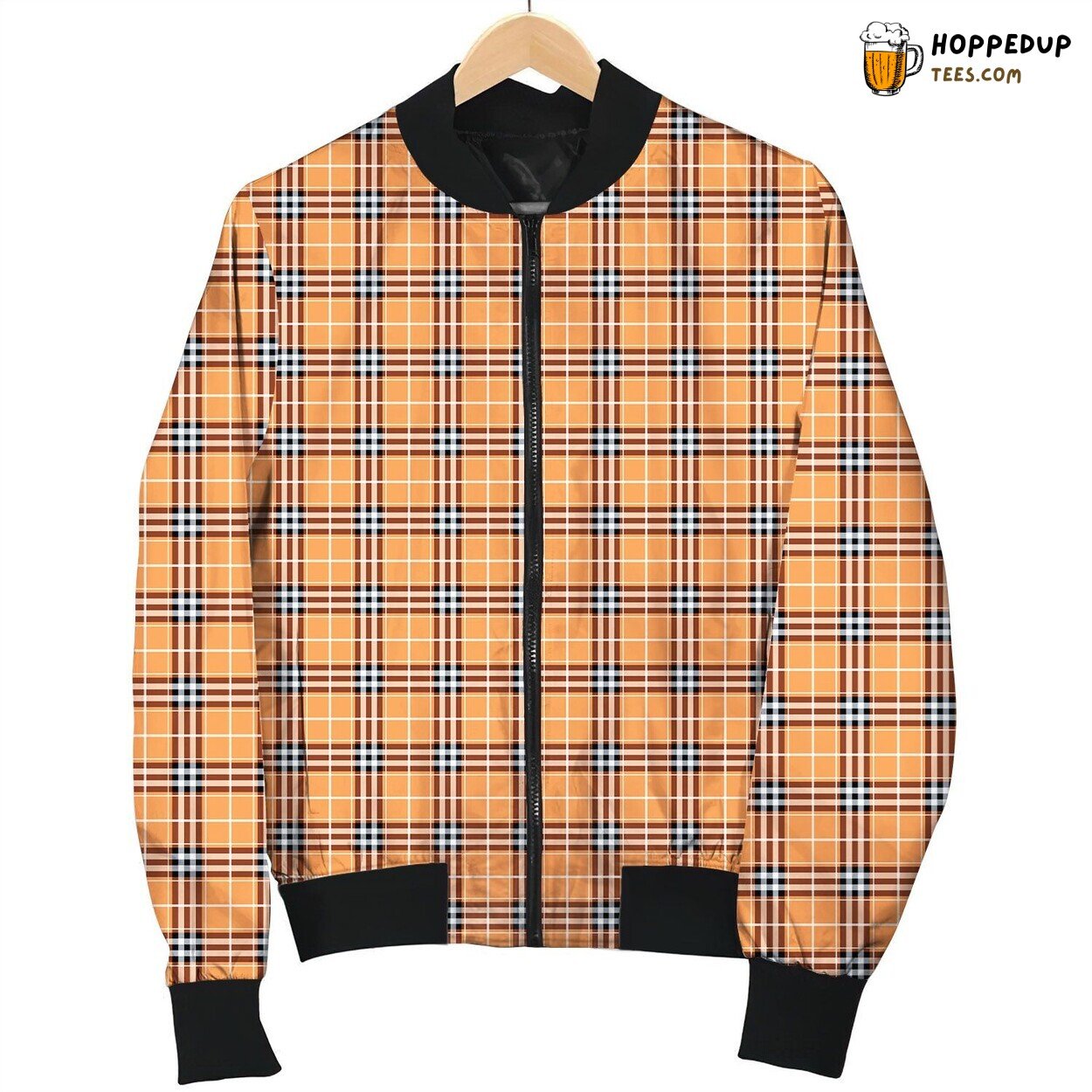 Gingham Greyorange Bomber Jacket